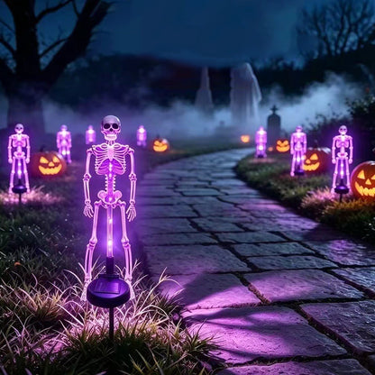 Contemporary Creative Solar Halloween Decor Plastic Skull LED Outdoor Ground Insert Landscape Light For Halloween Yard & Garden