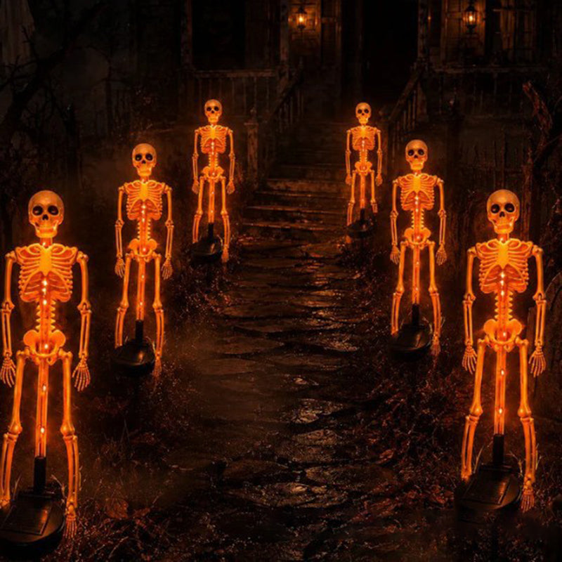 Contemporary Creative Solar Halloween Decor Plastic Skull LED Outdoor Ground Insert Landscape Light For Halloween Yard & Garden