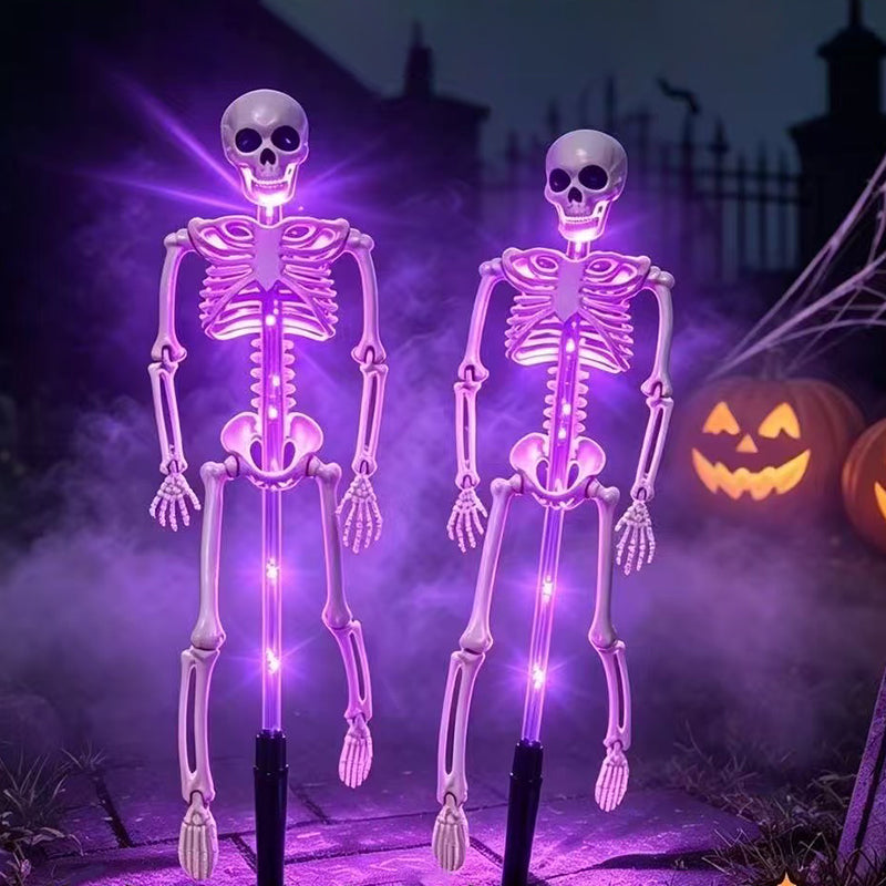 Contemporary Creative Solar Halloween Decor Plastic Skull LED Outdoor Ground Insert Landscape Light For Halloween Yard & Garden