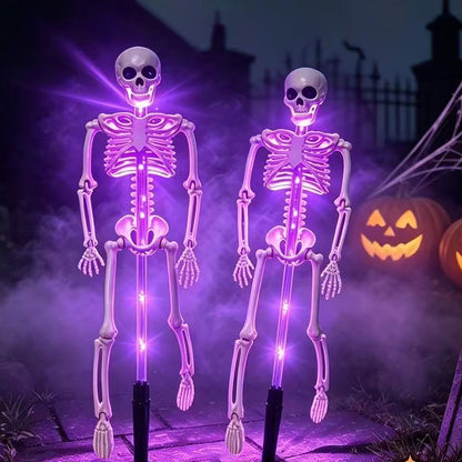 Contemporary Creative Solar Halloween Decor Plastic Skull LED Outdoor Ground Insert Landscape Light For Halloween Yard & Garden