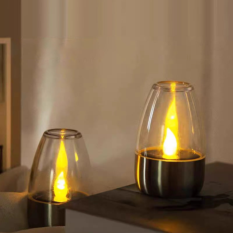 Contemporary Creative Stainless Steel Plastic Candle-Shaped LED Outdoor Light For Patio & Garden
