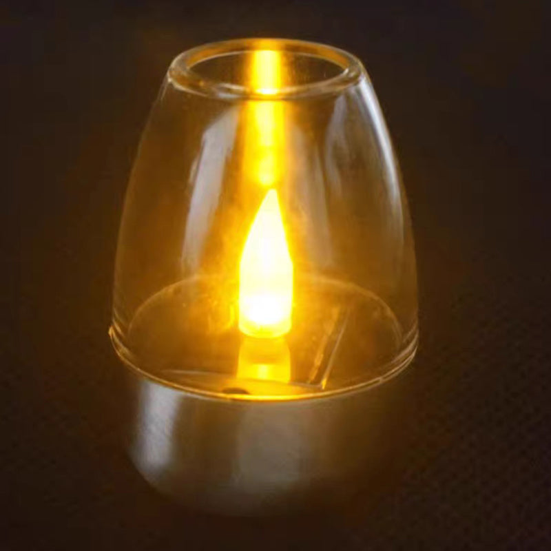 Contemporary Creative Stainless Steel Plastic Candle-Shaped LED Outdoor Light For Patio & Garden
