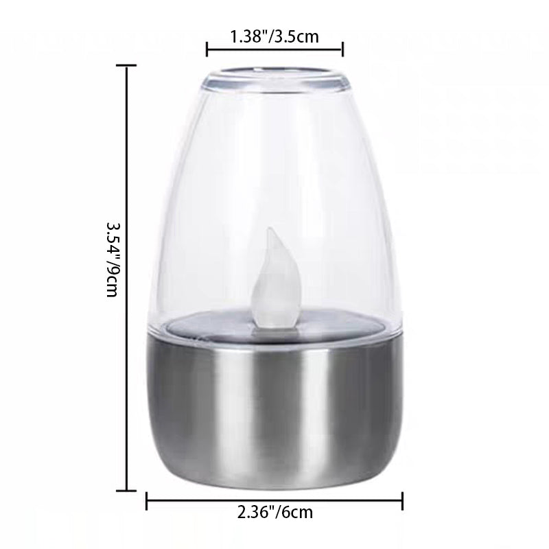 Contemporary Creative Stainless Steel Plastic Candle-Shaped LED Outdoor Light For Patio & Garden