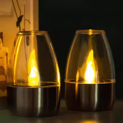 Contemporary Creative Stainless Steel Plastic Candle-Shaped LED Outdoor Light For Patio & Garden