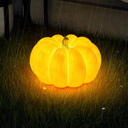 Contemporary Creative Resin Pumpkin-Shaped Round LED Floor Lamp For Outdoor Garden