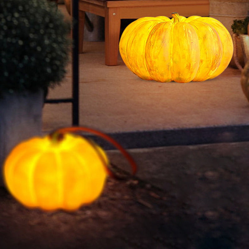 Contemporary Creative Resin Pumpkin-Shaped Round LED Floor Lamp For Outdoor Garden