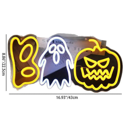 Contemporary Creative PVC Pumpkin & Ghost-Shaped Halloween Party LED Table Lamp For Living Room