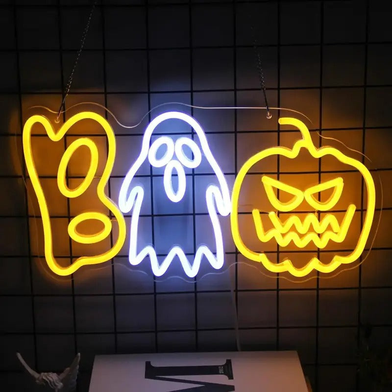 Contemporary Creative PVC Pumpkin & Ghost-Shaped Halloween Party LED Table Lamp For Living Room