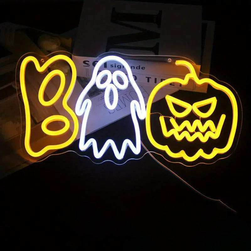 Contemporary Creative PVC Pumpkin & Ghost-Shaped Halloween Party LED Table Lamp For Living Room