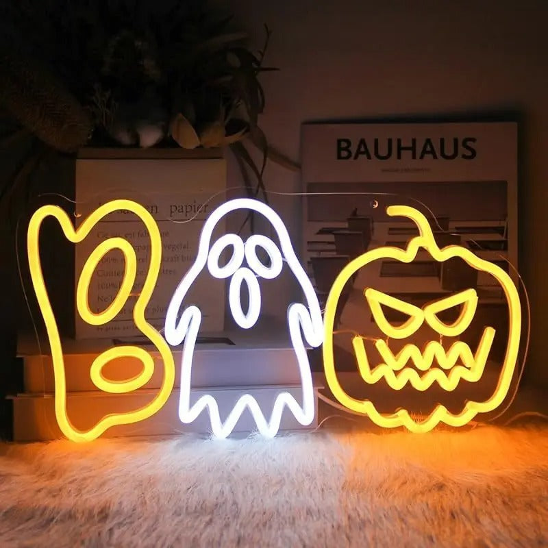 Contemporary Creative PVC Pumpkin & Ghost-Shaped Halloween Party LED Table Lamp For Living Room