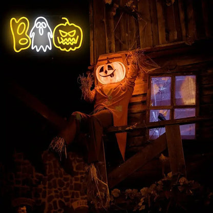 Contemporary Creative PVC Pumpkin & Ghost-Shaped Halloween Party LED Table Lamp For Living Room
