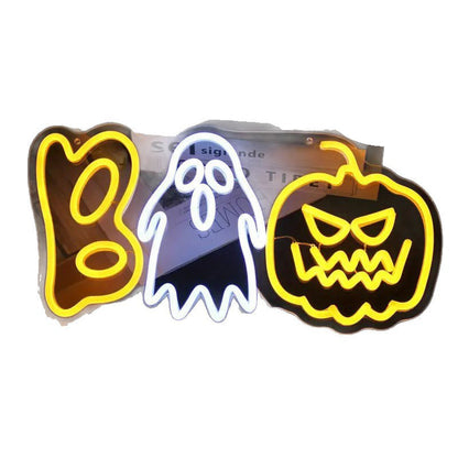 Contemporary Creative PVC Pumpkin & Ghost-Shaped Halloween Party LED Table Lamp For Living Room