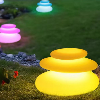Modern Minimalist PE Pebble-Shaped LED Floor Lamp For Outdoor Garden