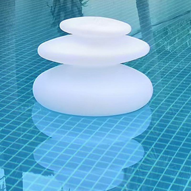 Modern Minimalist PE Pebble-Shaped LED Floor Lamp For Outdoor Garden