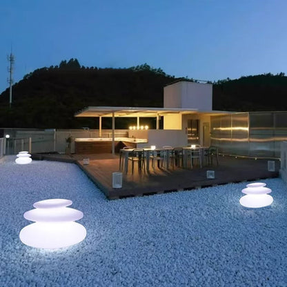Modern Minimalist PE Pebble-Shaped LED Floor Lamp For Outdoor Garden