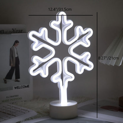 Modern Art Deco Plastic Snowflake Round LED Table Lamp For Living Room