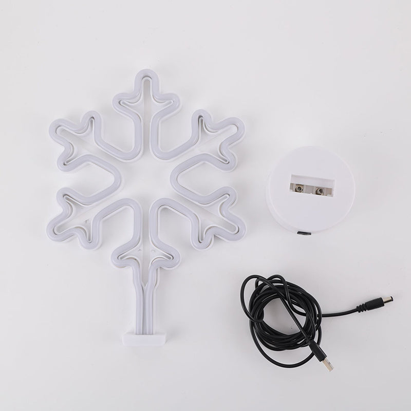 Modern Art Deco Plastic Snowflake Round LED Table Lamp For Living Room