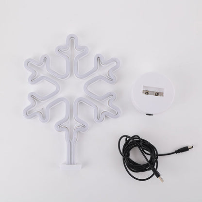 Modern Art Deco Plastic Snowflake Round LED Table Lamp For Living Room