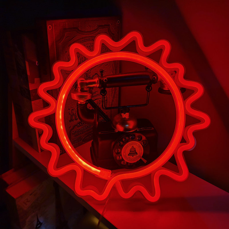 Contemporary Creative PC Sun Round LED Table Lamp For Living Room