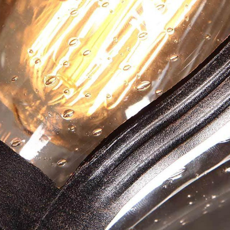Traditional Vintage Aluminum Glass Curved Round 1-Light Wall Sconce Lamp For Outdoor