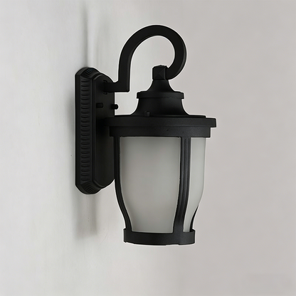Traditional Vintage Aluminum Glass Curved Round 1-Light Wall Sconce Lamp For Outdoor