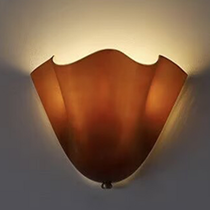 Traditional French Iron Glass Petal 2-Light Wall Sconce Lamp For Living Room