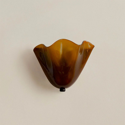 Traditional French Iron Glass Petal 2-Light Wall Sconce Lamp For Living Room