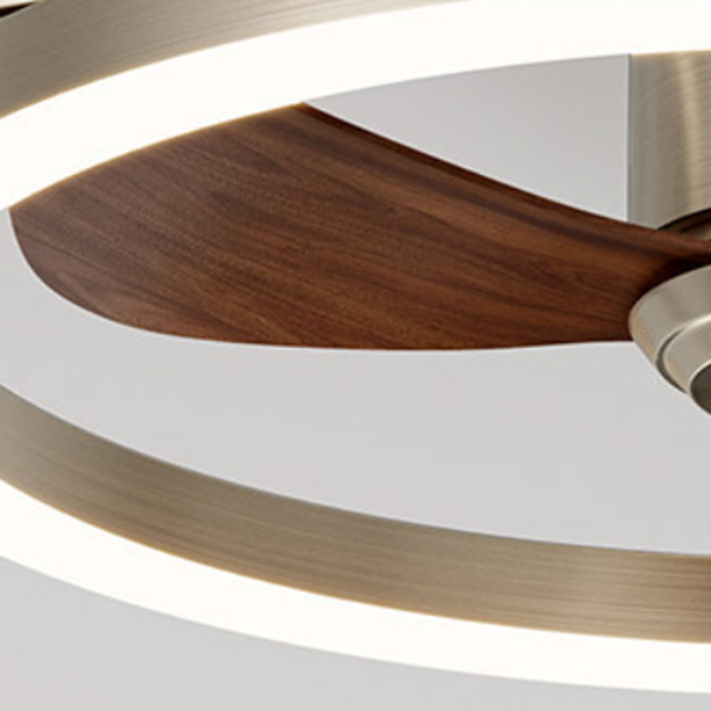 Modern Minimalist Round Aluminum Iron ABS Silicone LED Semi-Flush Mount Ceiling Fan Light Quiet Airflow & Stepless Dimming for Bedroom & Living Room